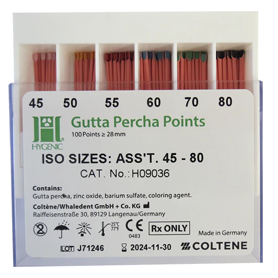 Gutta Percha Points Hygenic 2º Serie 45-80 Und COLTENE