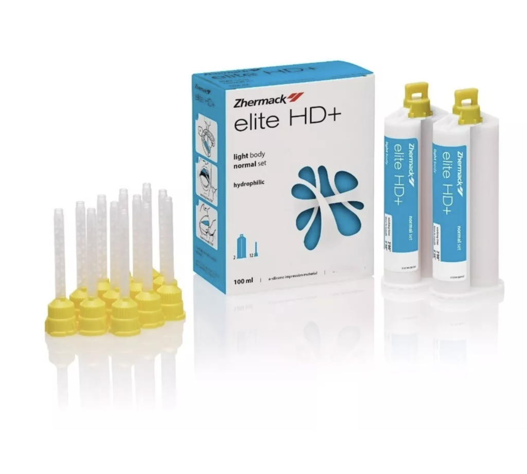 Silicona Dental por Adición Elite HD+ 2 Cartuchos de 100ml ZHERMACK Liviana y Normal
