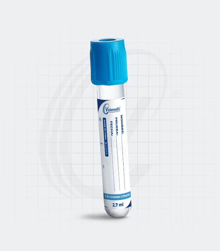Tubo de Extraccion Sanguinea de Plastico Resistente 2.7ml Und VALEMEDIC 