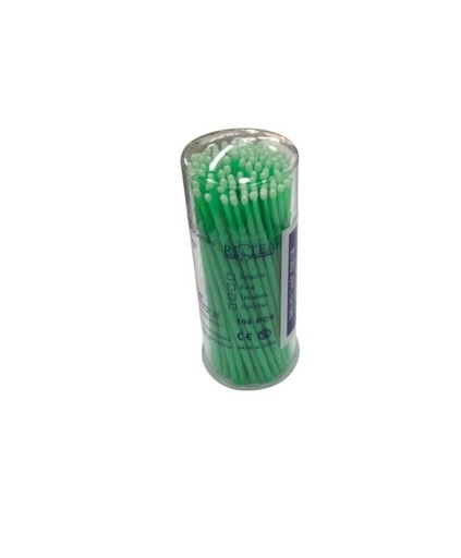[MIC-MIC-BHS-BASE2] Microbrush Microaplicador Fino Verde 100 Unds BHSTETIC