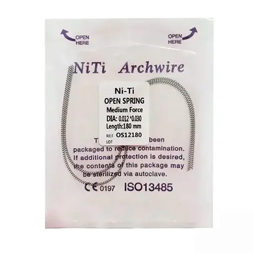 [RES-ABI-GEN-BASE1] Resorte Abierto NITI D: 0.012 Largo 180mm Paq x 2 Unds