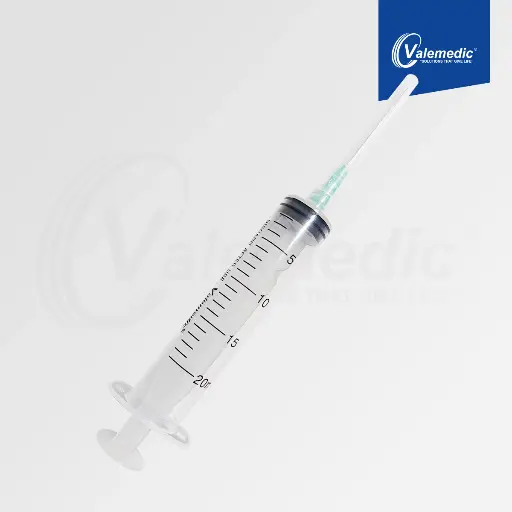 [JER-LUE-VAL-KIT3] Jeringa Luer Lock 20cc/ml 21G x 11/2" Caja x 50 Unds VALEMEDIC Con Aguja