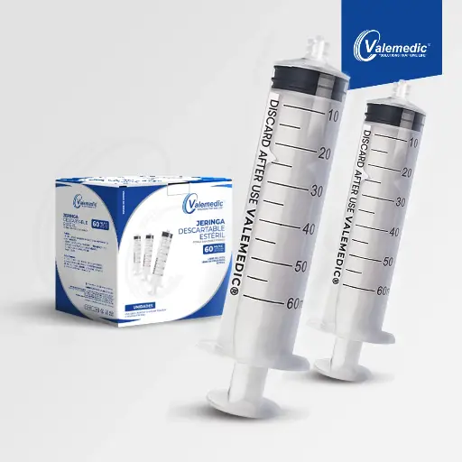 [JER-LUE-VAL-BASE4] Jeringa Luer Lock 60cc/ml Und VALEMEDIC Sin Aguja