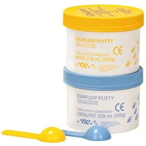 [KIT-MAT-GC-BASE1] Kit de Material de Impresión Exaflex Putty Base 500gr y Catalizador 500gr Und GC 